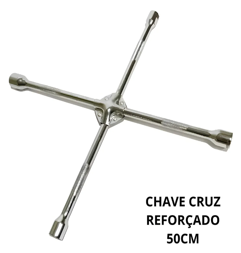Chave De Roda Cruz 50cm (500mm) C/ Reforço 17/19/21/23mm Crv